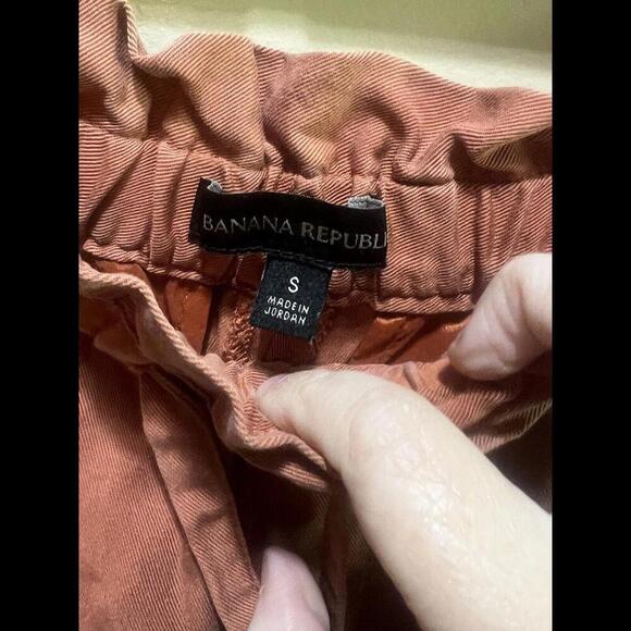 Banana Republic Jogger Pants Womens Small Orange Rust Pockets Elastic Waist - Picture 3 of 3